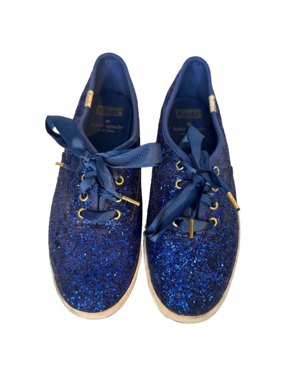 Keds For Kate Spade Blue Glitter Champion Sneakers Size 6